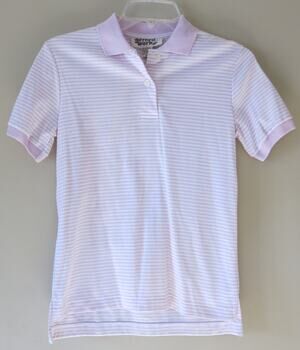 VINTAGE GERARD WORKS *NWT* 70s Polo Shirt Size M Women Pink Preppy Tennis Chic